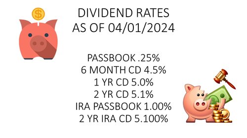 Dividend Rates 04/1/24