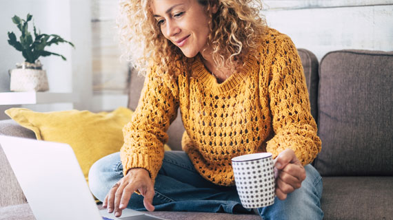 Woman using a laptop